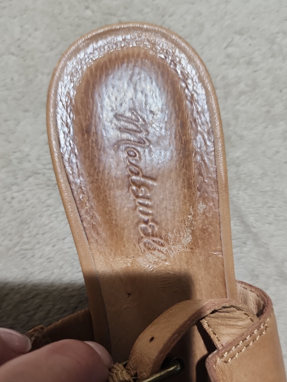 Madewell Noelle Slingback Sandal - Cognac Tan Leather - Picture 7 of 9